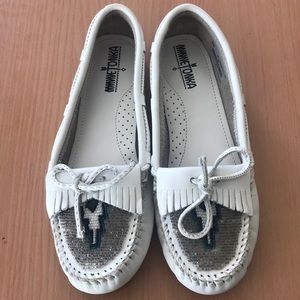 Minnetonka White Moccasins - Size 9